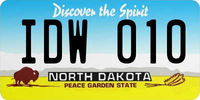 ND license plate IDW010