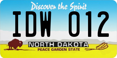 ND license plate IDW012
