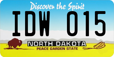 ND license plate IDW015