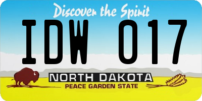 ND license plate IDW017