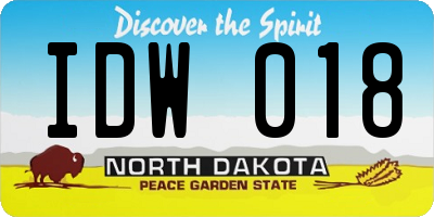 ND license plate IDW018