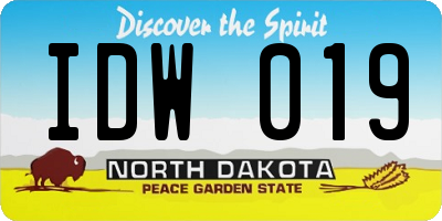 ND license plate IDW019