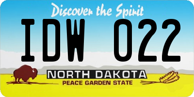 ND license plate IDW022