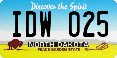 ND license plate IDW025