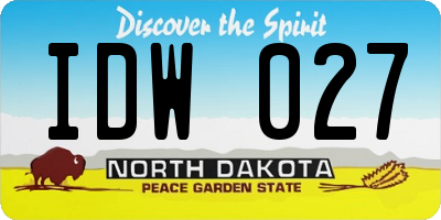 ND license plate IDW027