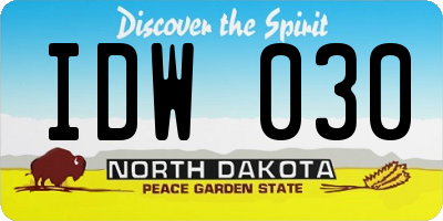 ND license plate IDW030