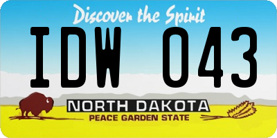 ND license plate IDW043