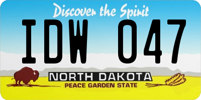 ND license plate IDW047