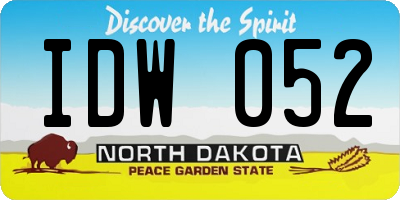 ND license plate IDW052