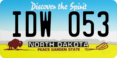 ND license plate IDW053