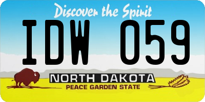 ND license plate IDW059