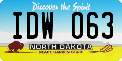 ND license plate IDW063