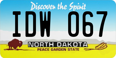 ND license plate IDW067