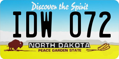 ND license plate IDW072