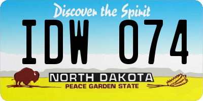 ND license plate IDW074