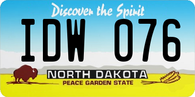 ND license plate IDW076