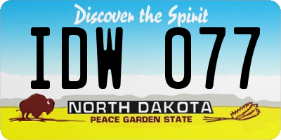 ND license plate IDW077