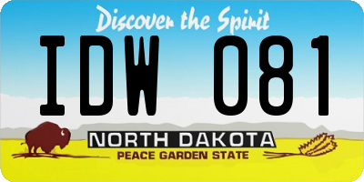 ND license plate IDW081
