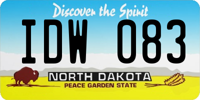 ND license plate IDW083