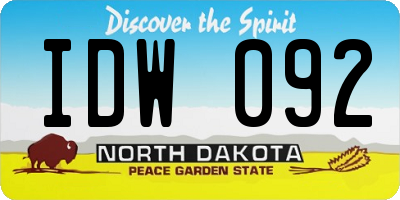 ND license plate IDW092
