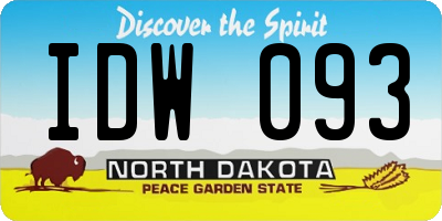 ND license plate IDW093