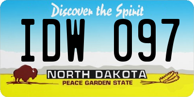 ND license plate IDW097
