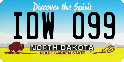 ND license plate IDW099