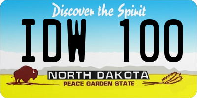 ND license plate IDW100