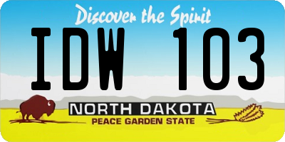 ND license plate IDW103