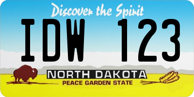 ND license plate IDW123
