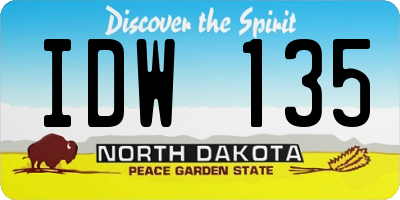 ND license plate IDW135