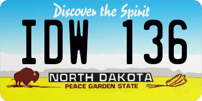 ND license plate IDW136