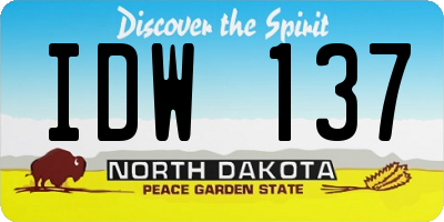 ND license plate IDW137