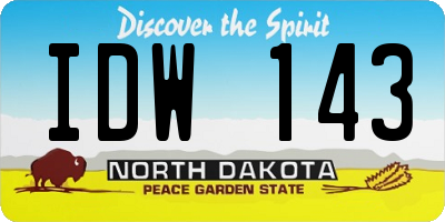 ND license plate IDW143