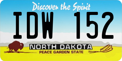 ND license plate IDW152