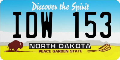 ND license plate IDW153