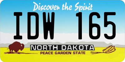 ND license plate IDW165