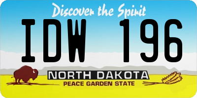 ND license plate IDW196