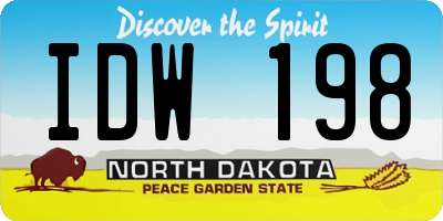 ND license plate IDW198