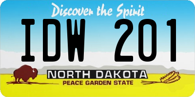 ND license plate IDW201