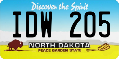 ND license plate IDW205