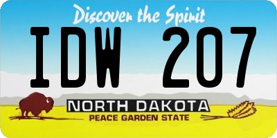 ND license plate IDW207