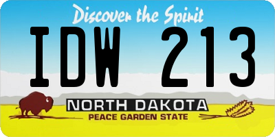 ND license plate IDW213