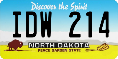 ND license plate IDW214