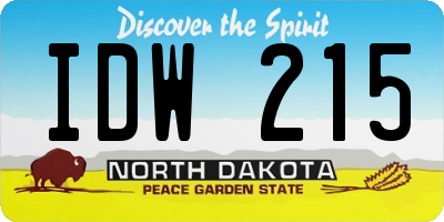 ND license plate IDW215