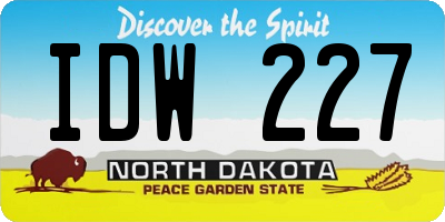 ND license plate IDW227