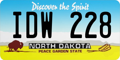 ND license plate IDW228