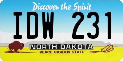 ND license plate IDW231