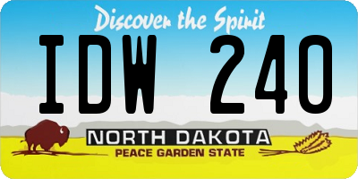 ND license plate IDW240