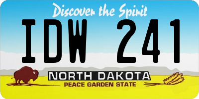 ND license plate IDW241